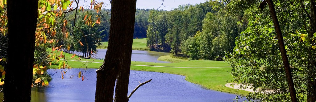 View of golf course pond 